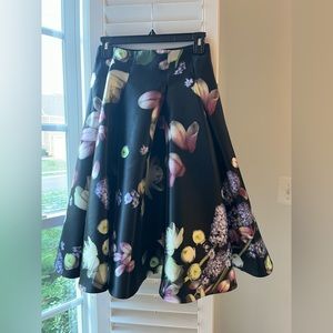 Ted Baker Floral Midi Skirt Sz 1 *Like New*